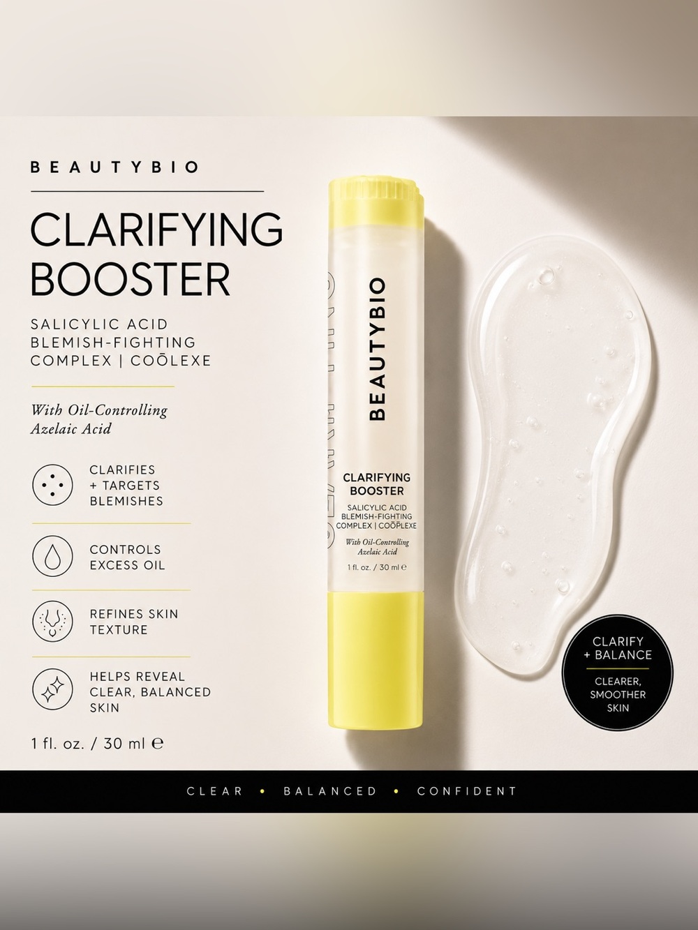 NEW BeautyBio Clarifying Booster Salicylic Acid Treatment Serum
